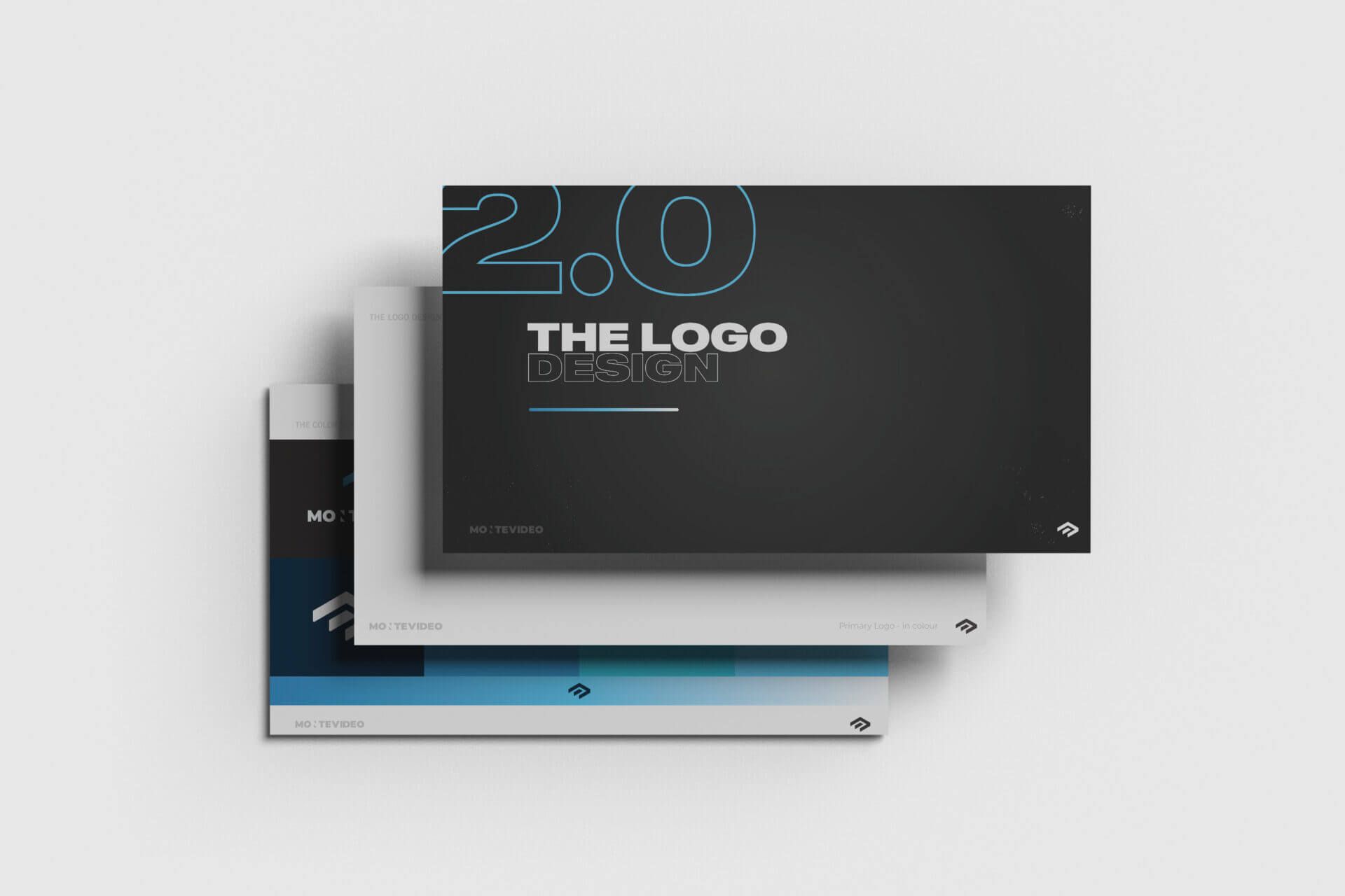 Montevideo brand guideline pages, including the cover of the logo design section