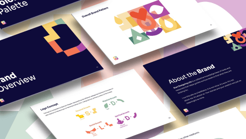 Start Designing Life style guide pages: colour palette, brand pattern and logo concept