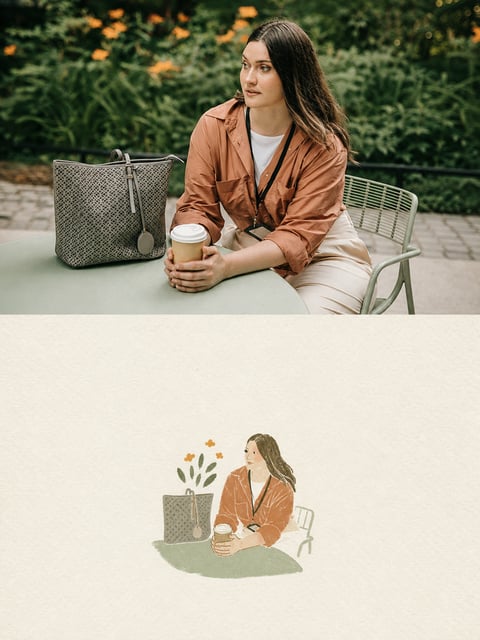 Editorial Split Photo and Paper Art Poster photo style result