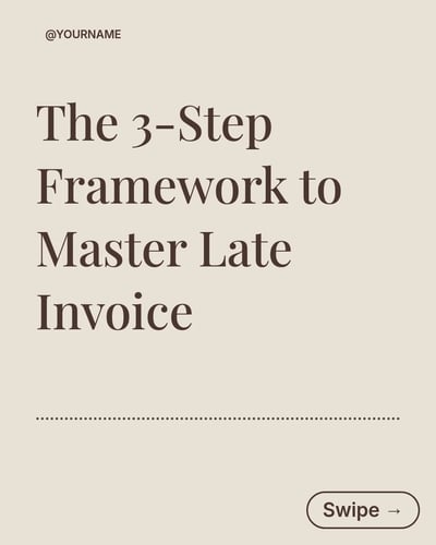 Accountant Late Invoice Management Framework LinkedIn Carousel Template for Accountant - Brown Editorial Creator template preview