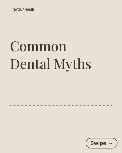 Dentist Dental Myths Mistakes LinkedIn Carousel Template for Dentists - Brown Editorial Creator template preview