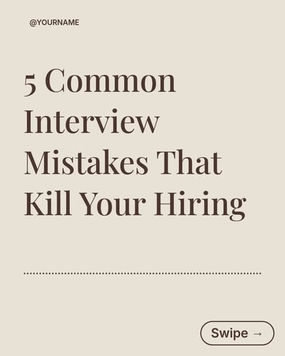 Recruiter Interview Mistakes LinkedIn Carousel Template for Recruiters - Brown Editorial Creator template preview