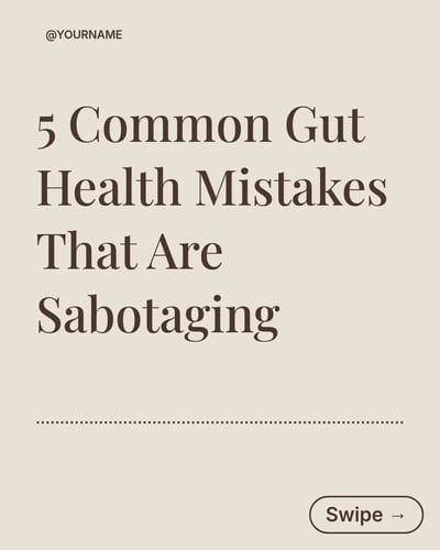 Nutritionist Gut Health Mistakes LinkedIn Carousel Template for Nutritionist - Brown Editorial Creator template preview