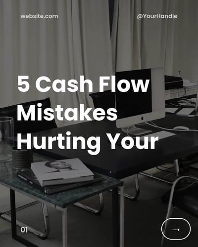 Accountant Cash Flow Mistakes LinkedIn Carousel Template for Accountant - Modern Growth Strategy Carousel template preview