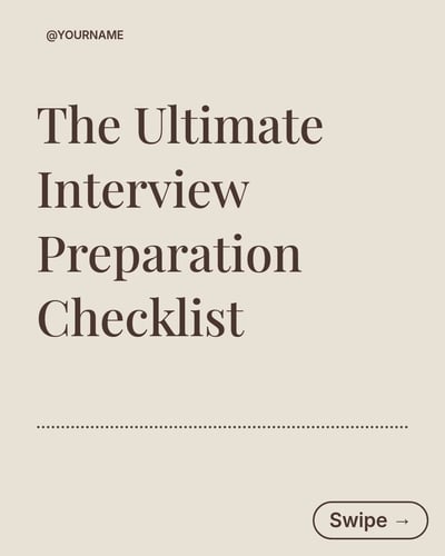 Career Coach Interview Preparation Checklist LinkedIn Carousel Template for Career Coaches - Brown Editorial Creator template preview