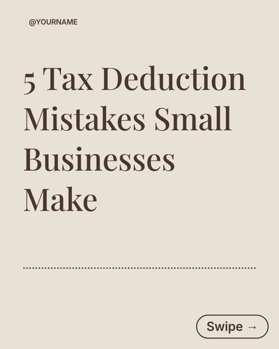 Accountant Tax Deduction Mistakes LinkedIn Carousel Template for Accountant - Brown Editorial Creator template preview