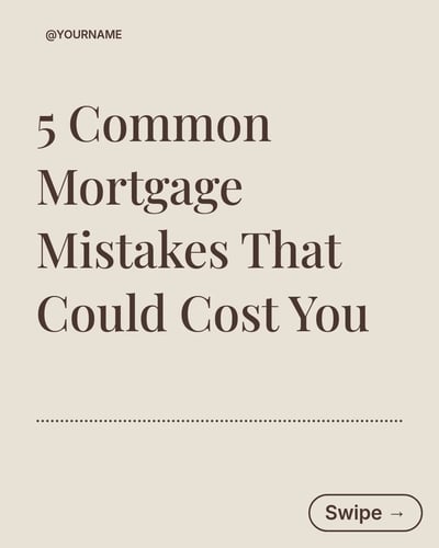 Mortgage Broker Mortgage Mistakes LinkedIn Carousel Template for Mortgage Brokers - Brown Editorial Creator template preview