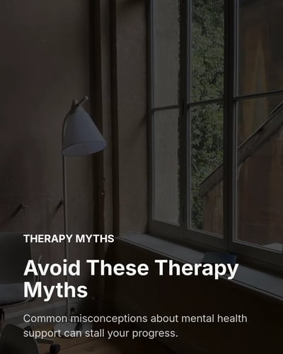 Therapist Therapy Myths Mistakes LinkedIn Carousel Template for Therapists - Light template preview