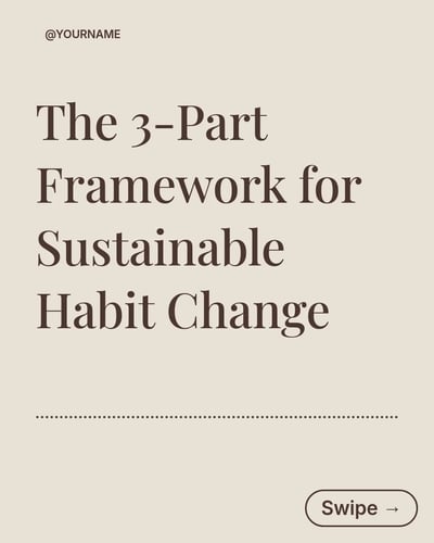 Coach Habit Change Framework LinkedIn Carousel Template for Coaches - Brown Editorial Creator template preview