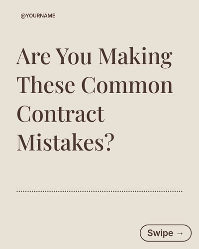 Lawyer Contract Mistakes LinkedIn Carousel Template for Lawyers - Brown Editorial Creator template preview