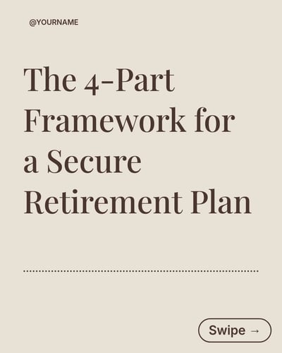 Financial Advisor Retirement Planning Framework LinkedIn Carousel Template for Financial Advisors - Brown Editorial Creator template preview
