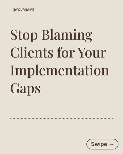 Consultant Implementation Gaps Hot Take LinkedIn Carousel Template for Consultants - Brown Editorial Creator template preview