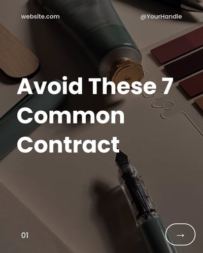 Lawyer Contract Mistakes LinkedIn Carousel Template for Lawyers - Modern Growth Strategy Carousel template preview
