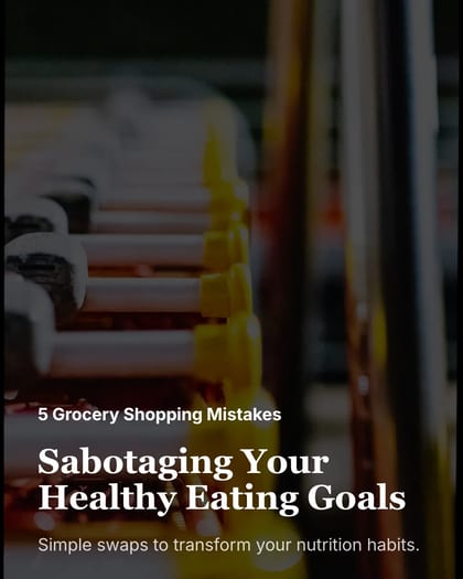 Grocery Shopping Habits Mistakes LinkedIn Carousel Template for Nutritionists template preview