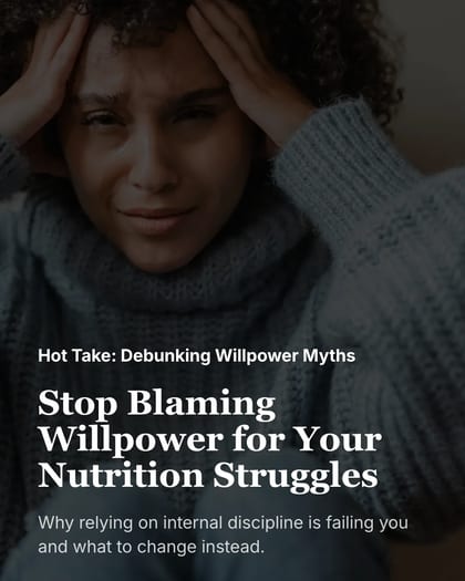 Debunking Willpower Myths Hot Take LinkedIn Carousel Template for Nutritionists template preview