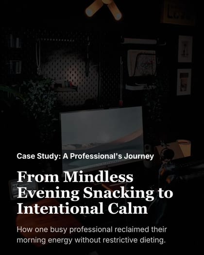 Evening Snacking Habits Case Study LinkedIn Carousel Template for Nutritionists template preview